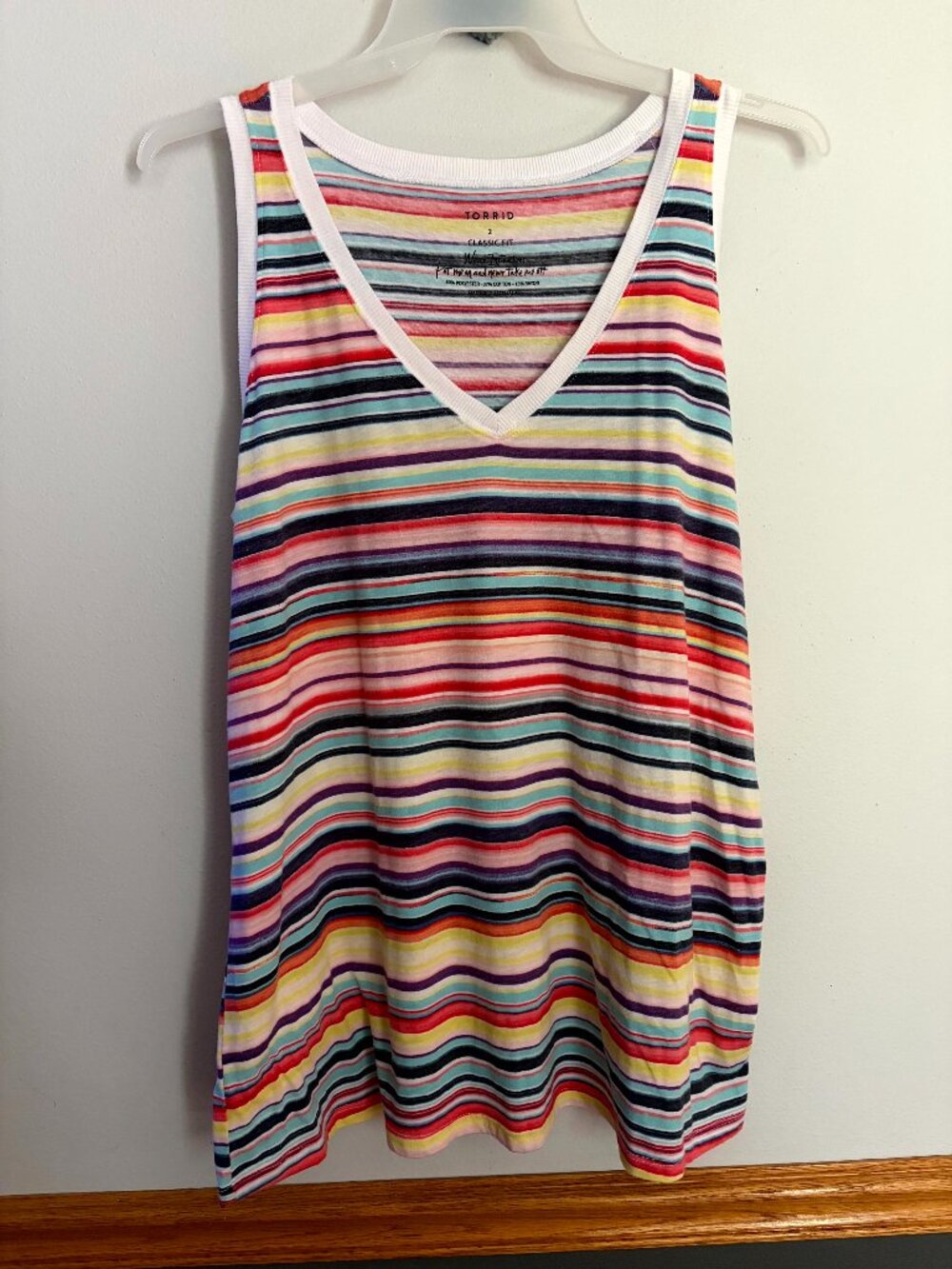 Torrid classic Fit Women's Tank top colorful stripes Size 2